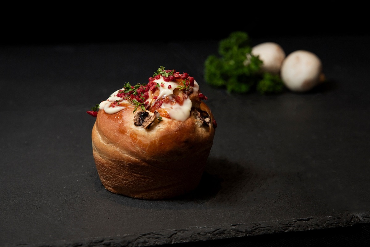 Mushroom Cheese & Vegan Bacon Mini Brioche